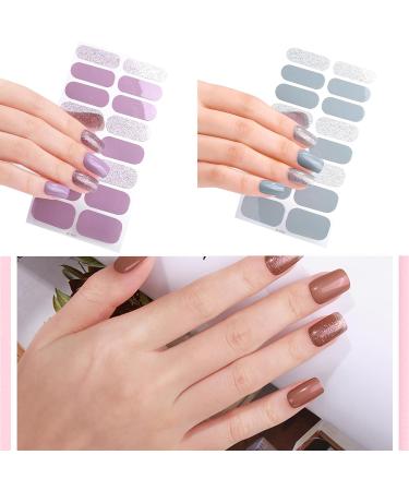 20 Pcs Semi Cured Gel Nail Strips With Soft Glossy Gel Finish Long Lasting Nail Wraps Glitter Gel Nail Stickers Convenient And Easy To Use Nail Sticker Ze0531 - Buy Online on SooperMarket.com