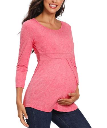 Love2Mi Maternity Nursing Shirt - Layered Wrap Design in L-pink - Women's Maternity Top - Buy Online on SooperMarket.com