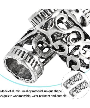 Hair 6pcs Dreadlocks Rings Hair Tube Hollow Out Hair Cuffs Hair Accessories Hair Tube Jewelry Silver - Buy Online on SooperMarket.com
