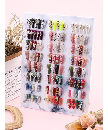 Kalolary Large Magnetic Marble Nail Art Display Board - Detachable Color Card Stand for Acrylic False Tips - Buy Online on SooperMarket.com