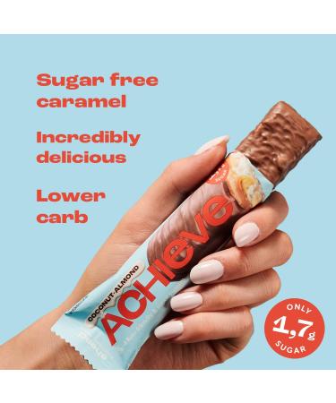 Ahead ACHIEVE Keto Chocolate Bars 18x35g Coconut Almond | Low Carb, Sugar Free, 100% Natural with MCT-Fats | Keto & Healthy Snacks 18 Count - Buy Online on SooperMarket.com