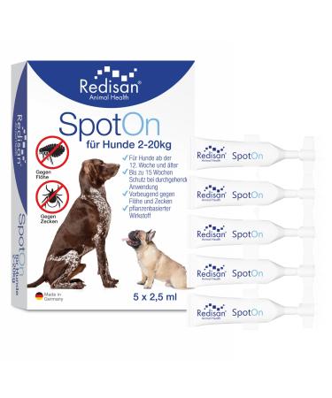 Redisan Spot on Hund I Plant -based tick remedies without chemistry i Effective protection against ticks fleas and insects i tick protection dog without side effects I up to 15 weeks of protection i made in germany