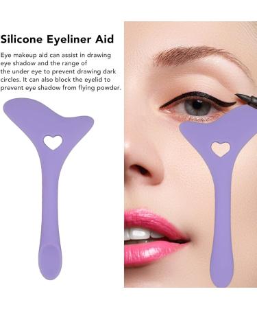 Eye Makeup Auxiliary Guard Tool Reusable Silicone Eye Makeup Aid Tool with Cream Applicator for Women Eyeshadow Mascara Drawing Accessories(Purple) - Buy Online on SooperMarket.com