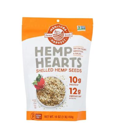 Manitoba Harvest Hemp Hearts Raw Shelled Hemp Seeds, 1lb with 10g Protein & 12g Omegas per Serving, Non-GMO, Gluten Free - Packaging May Vary