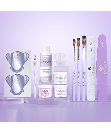 SAVILAND Acrylic Nail Kit for Beginners | Professional 15g Acrylic Powder & Liquid Monomer Set | Complete Acrylic Nail Brush & Forms | Perfect Gift for Nail Art Enthusiasts - Buy Online on SooperMarket.com