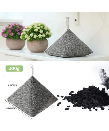 8 Pack Charcoal Bamboo Bags - Nature Fresh Activated Charcoal Odor Absorber (8 x 200g) - Grey, Purple, Blue, Green - Buy Online on SooperMarket.com