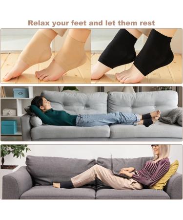 3 Pairs Gel Heel Protectors Padded Heel Socks Heel Support for Plantar Fasciitis Silicone Moisturizing Socks Ventilate Gel Socks for Open Toe Care Skin Cracked Heel Men Women - Buy Online on SooperMarket.com