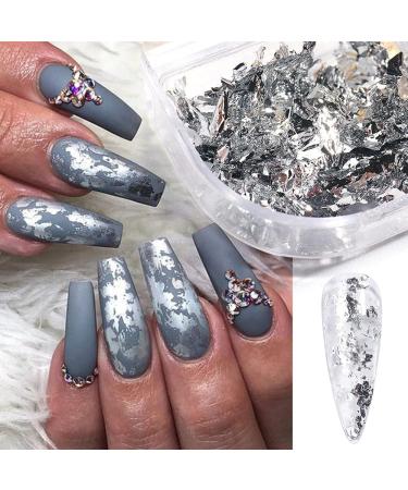 Eseres 3D Sparking Gold Flakes Nail Foil - 6 Grids Metallic Glitter for Nail Art Design in Gold & Silver - Buy Online on SooperMarket.com