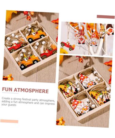 Cabilock 2 Boxes Thanksgiving Pendant Thanksgiving Gnome Pendant Festive Pendant Cartoon Wooden Accessories - Buy Online on SooperMarket.com