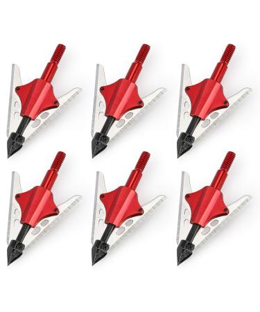 Majarro Crossbow Broadheads 100 Grain - Deep Penetration, Tough Steel 100 Gain Broadheads fit Compound and Crossbow Red-001