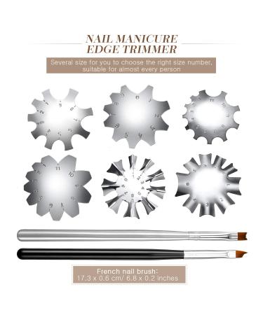 French Nail Trimmer Set with V Smile Line Cutter and Nail Brush - Stainless Steel Manicure Tools for DIY Nail Art (Silver) - Buy Online on SooperMarket.com