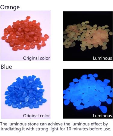 220 Pieces of Blue Fluorescent Decorative Stones for Garden Aquarium & Lawn Glow in the Dark Stones for Sidewalks Flower Beds Vases & More - Buy Online on SooperMarket.com