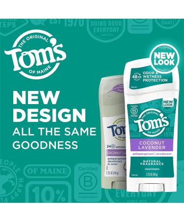 Tom's of Maine Women's Coconut Lavender Antiperspirant Deodorant 2.25 oz 3-Pack - Buy Online on SooperMarket.com