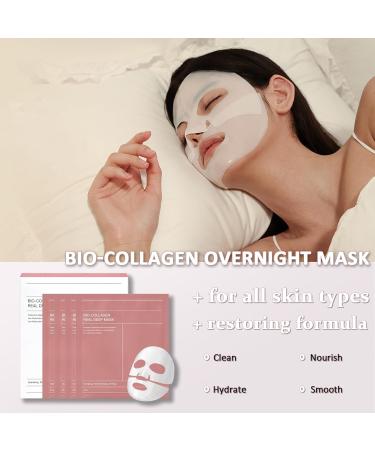 Collagen Face Mask Overnight Face Mask Set - Korean Skincare Collagen Mask Sheet Mask - Fights Wrinkles Glow & Rejuvenating Skin Face Masks Skincare Anti Aging Face Mask (4) - Buy Online on SooperMarket.com