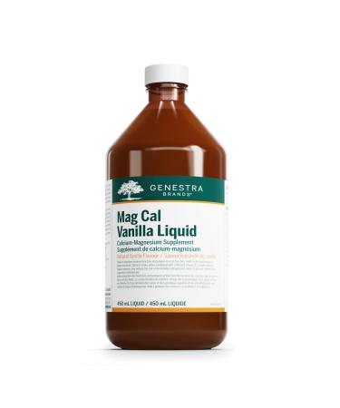 Genestra Brands - Mag Cal Vanilla Liquid - Calcium-Magnesium Supplement to Support Bones and Teeth - 450 ml Liquid - Natural Vanilla Flavour