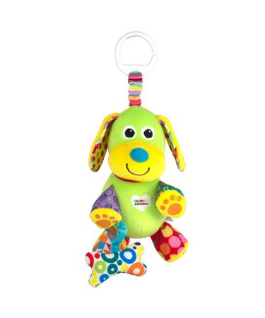LAMAZE Pupsqueak Clip on Pram and Pushchair Newborn Baby Toy Sensory Toy for Babies Boys and Girls from 0 to 6 Months Sound Dog