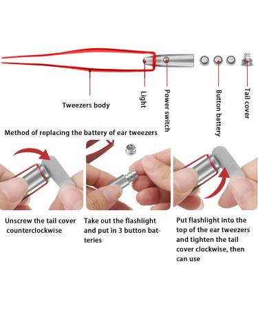 Stainless Steel Light Earwax Removal Tool Set - 2pcs | Bright, Lightweight, Luminous Design with Tweezers | Ideal for Kids and Travel - Buy Online on SooperMarket.com