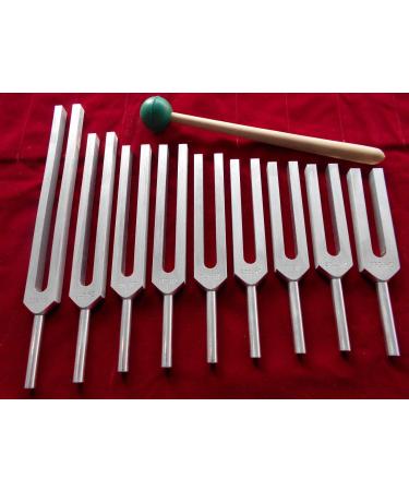 Om Industries Sacred Solfeggio Set of 9 with Free Mallet