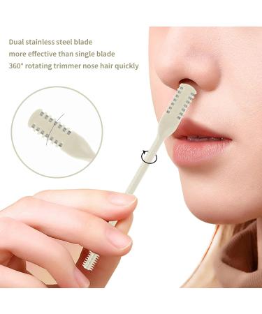 LIEUDAGE Nose Trimmers - Compact Waterproof Painless Manual Nose Hair Scissors for Men with Dual-Edged Blades & Soft Silicone Bristle Cleaners - International Shipping Available - Buy Online on SooperMarket.com