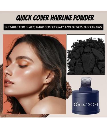 Trendyfave Hairline Powder Instantly Hairline Shadow Powder Quick Cover Grey Hair Root Concealer Eyebrows & Beard Line Sweatproof and Waterproof Hair Dye with Mirror & Puff Portable 1# Black brown - Buy Online on SooperMarket.com