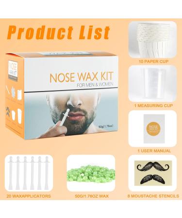 Nasal Hair Wax Set | Pain-Free Nose Wax for Men & Women | Safe Applicator | 50g Nose Hair Removal Kit - Buy Online on SooperMarket.com