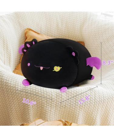 Mewaii Black Devil Axolotl Plush Pillow - 16'' Soft Stuffed Animal Toy for Adults, Girls, Boys - Squishy & Fluffy Cuddle Pillow - Buy Online on SooperMarket.com