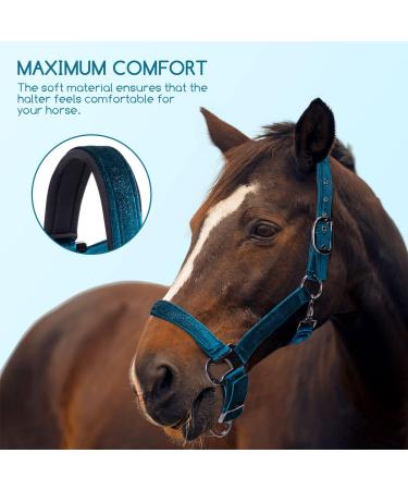Nobleza Green Knotted Halter for Horses | Padded Nose & Neck | Perfect for Riding Training - International Shipping Available - Buy Online on SooperMarket.com