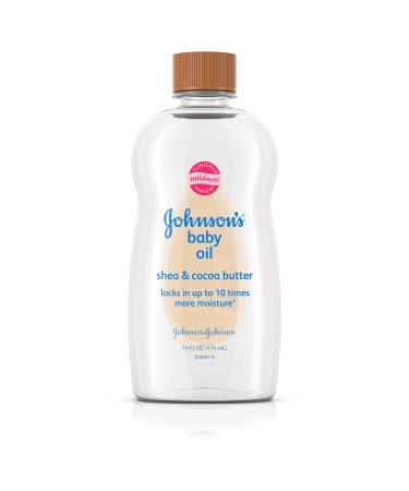 Johnson's Baby Oil, Mineral Oil Enriched With Shea & Cocoa Butter, 14 fl. oz Shea & Cocoa 14 Fl Oz (Pack of 1)