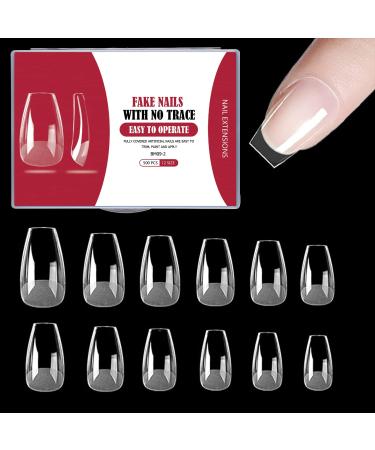 500 pieces of false nail tips 12 sizes half-matted nail tips short nail tips for gluing nail art starter DIY half-matted short circuit circuit court 500PCs