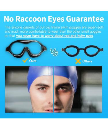 Anti-Fog UV Protection Swim Goggles for Adults and Youth - Clear Vision, No Leaking - Black/Clear - Buy Online on SooperMarket.com