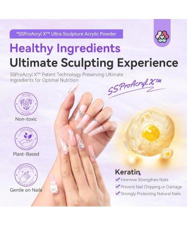 SSProAcryl Ultra-Smooth Acrylic Powder: 4x30g Clear White Nude Pink Acrylic Nail Powder Keratin Acrylic Powder Set Moderate Drying Professional Nail Powder Nail Extension Carving 3D Nail Art Salon 4 colors (transparent white nude pink) - Buy Online on SooperMarket.com