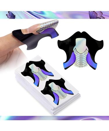 100pcs Reusable Sticky Nail Forms for Builder Gel & Acrylic Nails - Self-Adhesive Sturdy Nail Extension Molds | NTF050 - Buy Online on SooperMarket.com