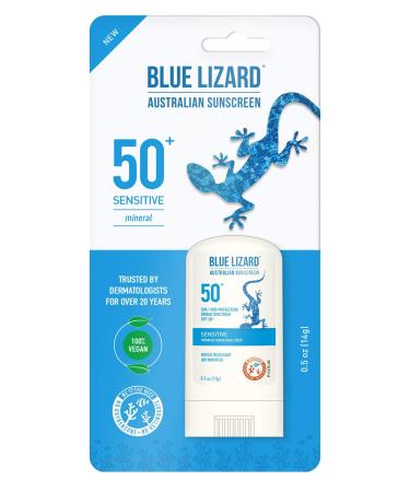 Blue Lizard Spf50+ Sensitive Stick Australian Sunscreen 0.5 Ounce (Pack of 3)
