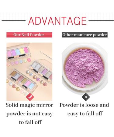 Chrome Nail Powder Set - 6 Colors for Shiny, Holographic Nail Art - Buy Online on SooperMarket.com