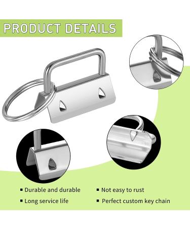 Outus 100 Pieces Key Fob Hardware Key Fob Keychain Wristlet with Split Ring (Silver 1 Inch) Silver 1 Inch - Buy Online on SooperMarket.com