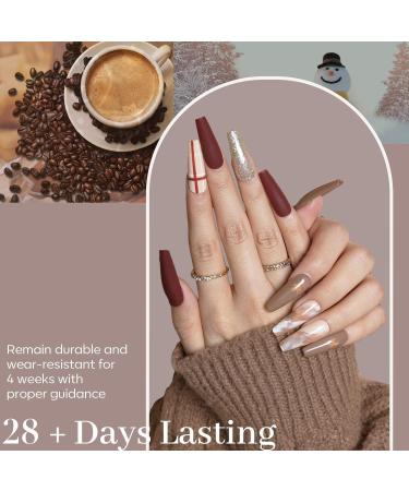 modelones Holiday Gel Nail Polish Set 6 Colors Brown Dark Red Gel Polish Kit Glitter Champagne Gold Nude Pink Grey Nail Polish Gel Soak OFF LED Manicure Nail Art DIY Home Salon Gift for Women live in luxury 1.25 ml (Pack of 6) - Buy Online on SooperMarket.com