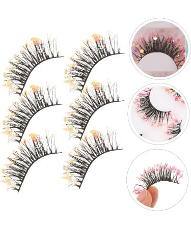 PLAFOPE 3 Pairs Fake Eyelashes Extensions Faux Eyelashes Halloween Fake Eyelashes Individual Fake Eyelashes Halloween Wispy Eyelashes Fake Lashes Glitter Eyelashes Chemical Fiber 4x1.2cm As Shown 2 - Buy Online on SooperMarket.com