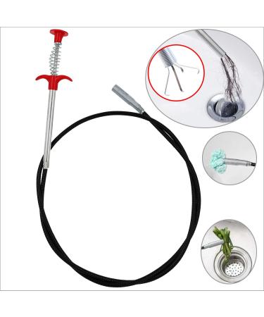 63 Inch Flexible Grabberable Pickup Tool, AUSAYE Retractable Claw Stick, Snake & Cable Aid, Use to Grab Trash Hairs & Drain Auger to Unclog Hair from Drains,Sink, Toilet & Clean Dryer Vents