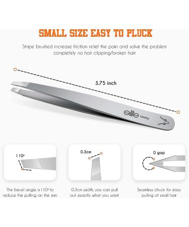 Elite Unity Tweezers - Professional Precision Hair Removal Tweezers for Women - Tweezer Kit with Strong Grip and Ergonomic Design - Grey - Buy Online on SooperMarket.com