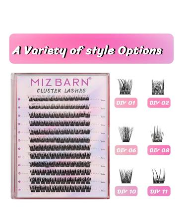 MIZ BARN Lash Clusters - 144pcs D Curl Eyelash Extensions (12-18mm) | Fluffy False Lashes for DIY at Home - Buy Online on SooperMarket.com