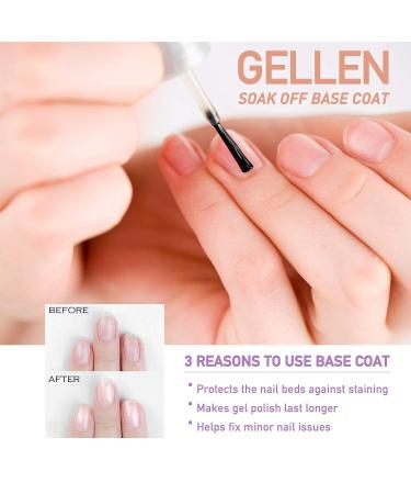 Gellen Nail Dehydrator Primer & Top/Base Coats Kit - Fast Air Dry, Strengthening System for Acrylics, Builder Gel Polish - Superior Protein Bonding - Buy Online on SooperMarket.com
