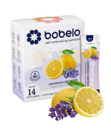 Bobelo Self Carbonating Hydration Packets - Lavender Lemonade | Low Calorie Drink Mix | Electrolyte Powder | Sugar Free | 14 Count Lavender Lemonade 14 Count (Pack of 1)