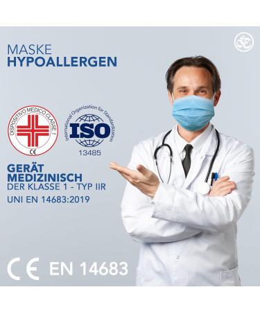 Medical IIR Standard EN14683 Certified 3-Layer Disposable Face Masks - Blue 50 Pack | BFE 98% Oral & Surgical Protection - Buy Online on SooperMarket.com