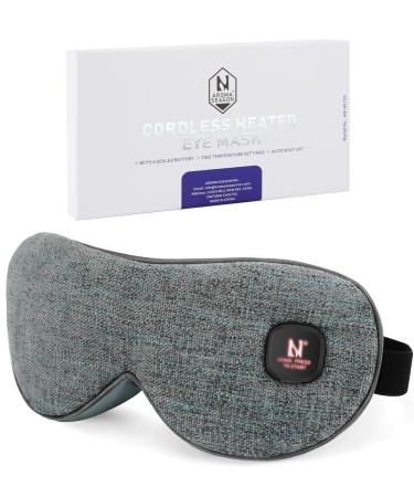 Aroma Season Heated Eye Mask Moist Heat Eye Compress with Cordless Design for Blepharitis and Dry Eyes Treatment Grey