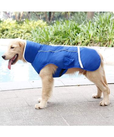 Reflective Waterproof Dog Winter Jacket with Thicken Fleece Lining - Blue - Medium - Buy Online on SooperMarket.com