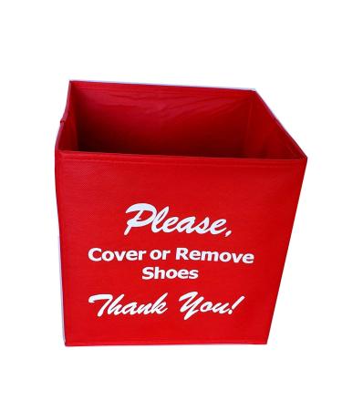 Red Bootie Box Collapsible Shoe Cover Box for Disposable Shoe Covers Shoe Cover Holder Box Cloth Shoe Covers Box Paper Booties cover box