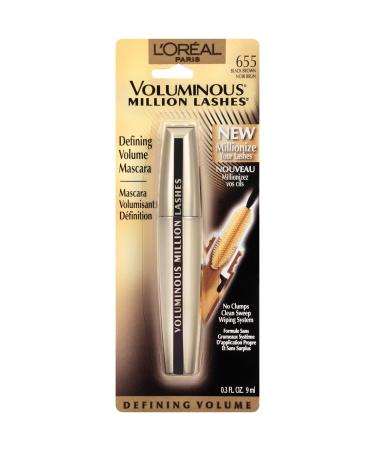L'Oral Paris Voluminous Million Lashes Mascara, Black Brown - 0.3 fl oz | Lengthening, Volumizing & Smudge-Proof Formula - Buy Online on SooperMarket.com