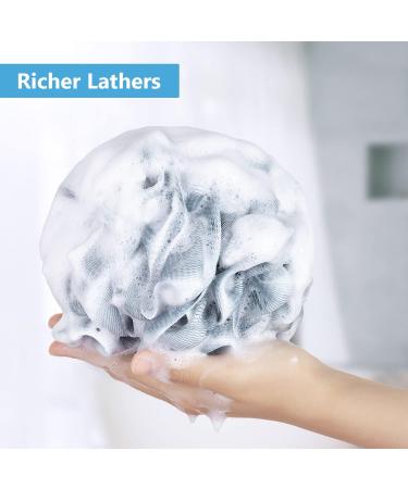VANZAVANZU Large Luffa Bath Sponge Set of 4 - 80g Mesh Pouf Body Scrubber for Women & Men (Blue-Gray) - International Shipping Available - Buy Online on SooperMarket.com