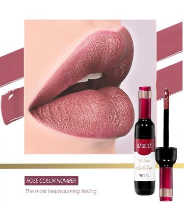 DAGEDA 6-Piece Wine Lip Tint Set | Long-Lasting Waterproof Matte Lipstick Stain | 6 Velvety Liquid Colors | Non-Stick Cup Makeup Gift Kit for Women (Color B) - Buy Online on SooperMarket.com