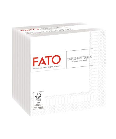 Fato disposable paper napkind ideal for aperitifs and cocktails pack with 100 napkins size 24x24 4-folded 2-layer white 100% pure cellulose paper FSC certified
